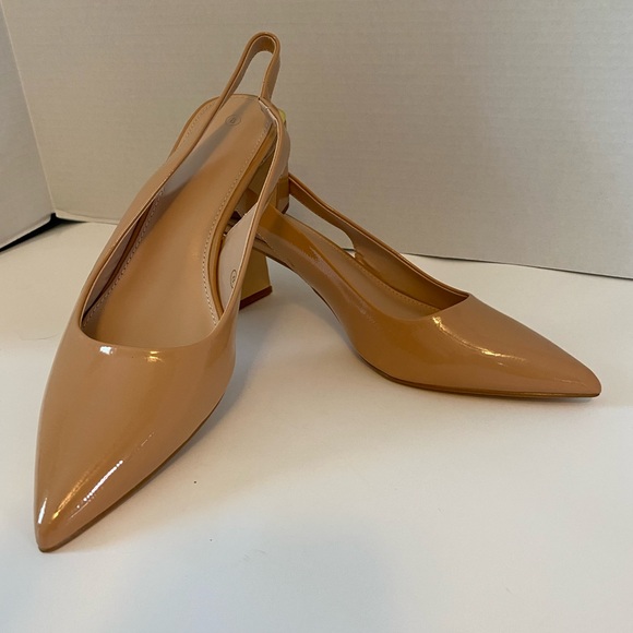 Jeimpoey Women’s Slingback chunky Heels pointed toe pump size 8 New in Box. - Picture 1 of 10